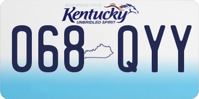 KY license plate 068QYY