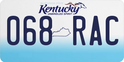 KY license plate 068RAC