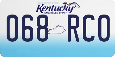KY license plate 068RCO