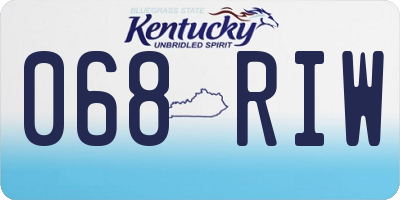 KY license plate 068RIW