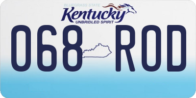 KY license plate 068ROD