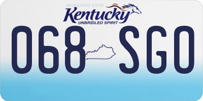 KY license plate 068SGO