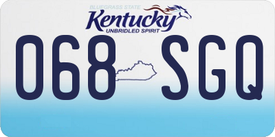 KY license plate 068SGQ