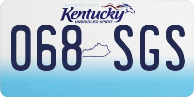 KY license plate 068SGS