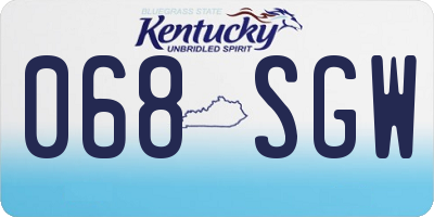 KY license plate 068SGW
