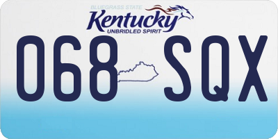 KY license plate 068SQX