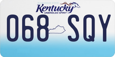 KY license plate 068SQY