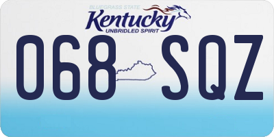 KY license plate 068SQZ