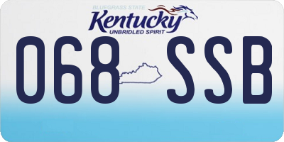 KY license plate 068SSB