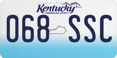KY license plate 068SSC