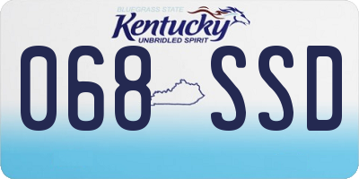 KY license plate 068SSD