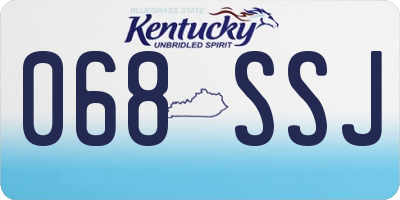 KY license plate 068SSJ