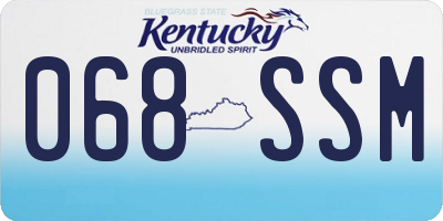 KY license plate 068SSM