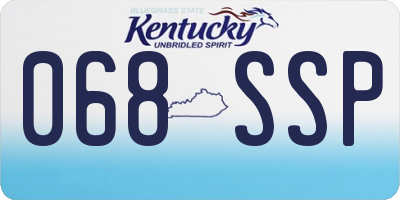 KY license plate 068SSP