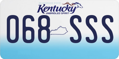 KY license plate 068SSS