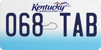 KY license plate 068TAB