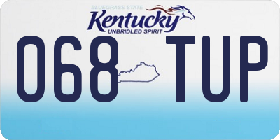 KY license plate 068TUP