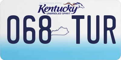 KY license plate 068TUR