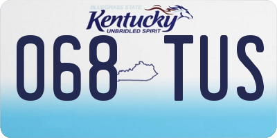 KY license plate 068TUS