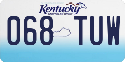 KY license plate 068TUW