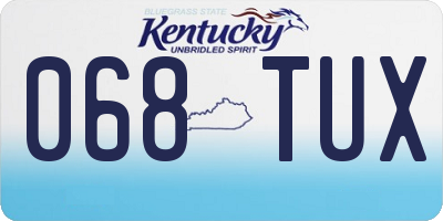 KY license plate 068TUX