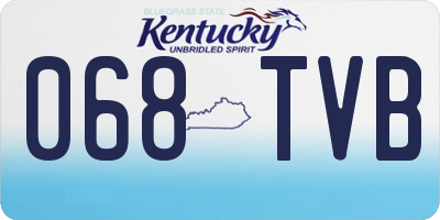 KY license plate 068TVB