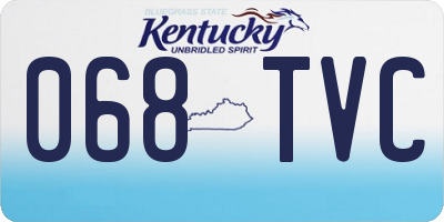 KY license plate 068TVC