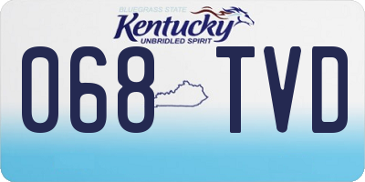 KY license plate 068TVD