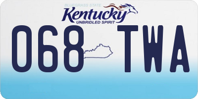 KY license plate 068TWA