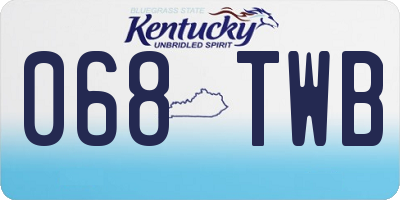 KY license plate 068TWB