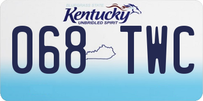 KY license plate 068TWC