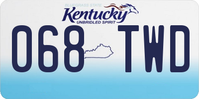 KY license plate 068TWD
