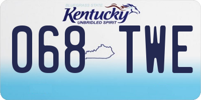 KY license plate 068TWE