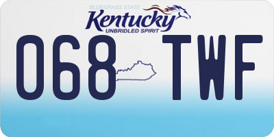 KY license plate 068TWF