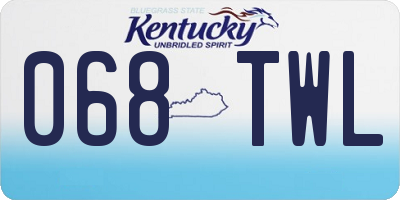 KY license plate 068TWL