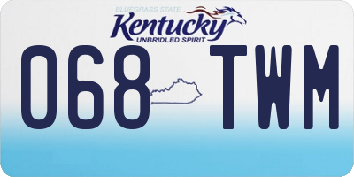 KY license plate 068TWM