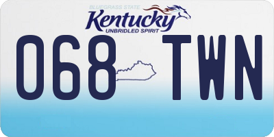 KY license plate 068TWN