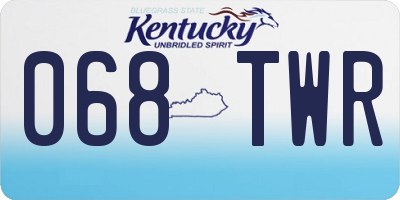 KY license plate 068TWR