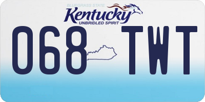 KY license plate 068TWT