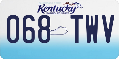 KY license plate 068TWV