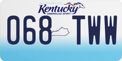 KY license plate 068TWW