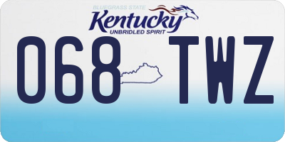 KY license plate 068TWZ