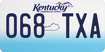 KY license plate 068TXA