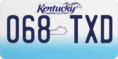 KY license plate 068TXD