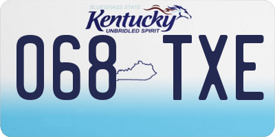 KY license plate 068TXE