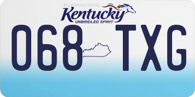 KY license plate 068TXG
