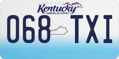 KY license plate 068TXI