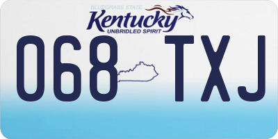 KY license plate 068TXJ