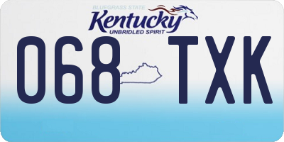 KY license plate 068TXK
