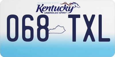 KY license plate 068TXL